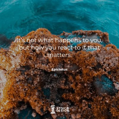 It's not what happens to you, but how you react to it that matters. Epictetus